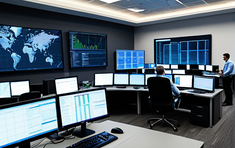 Security Operations Center**

"A brightly lit, modern Security Operations Center (SOC) with analysts working at their desks, monitoring large displays showing network activity and threat data. Fully clothed professionals in business casual attire. The atmosphere is focused and collaborative. Safe for work. Appropriate content. Perfect anatomy. Natural proportions. High quality."

**