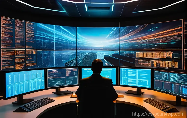 SIEM 시스템 도입 전 체크해야 할 법적 측면 - **Prompt 1: "The Guardian of Digital Integrity"**
    A visually stunning, futuristic control room w...