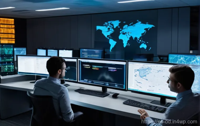 SIEM 구축 시 사용자 요구사항 분석 방법 - **Prompt:** A highly stylized, futuristic digital fortress radiating a strong, protective blue-green...