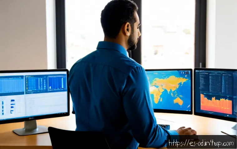오픈소스 SIEM 도구 추천 및 설정 방법 - Photorealistic cybersecurity analyst in a modern Spanish office configuring an open-source security ...